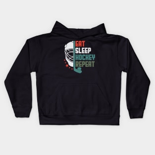 Eat Sleep Hockey Repeat Kids Hoodie